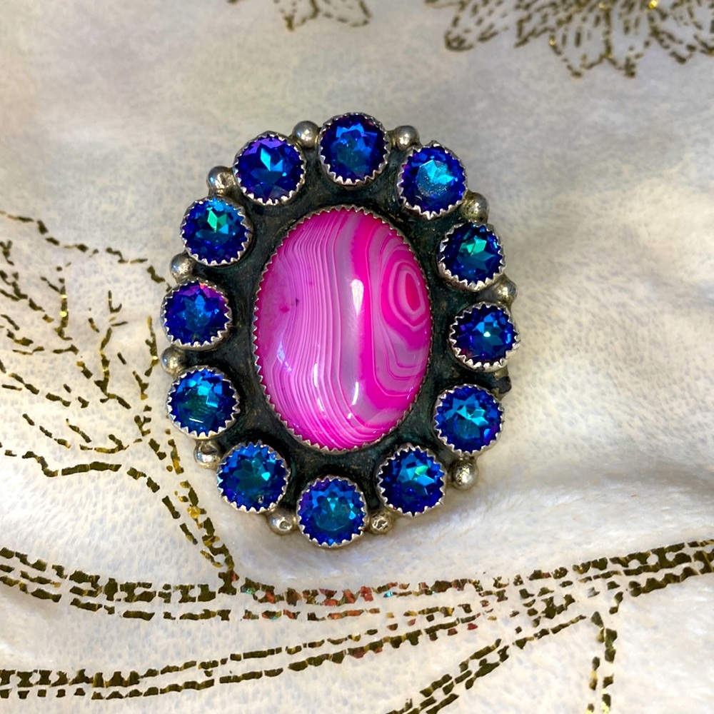 M&S pink agate ring